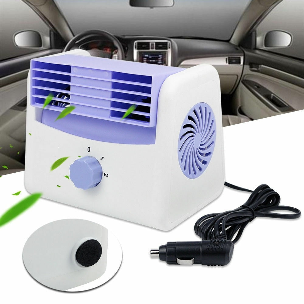 Broco Car Cooler,USB Dual Head Car Fan Portable Air Conditioner Auto Cooler Ventilation 12V Black Yellow 