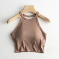 thumbnail image 4 of Ruyang Summer Tops for Women 2024 Women's Solid Color With Bra Pads Bra One Vest Camisole Top Top Women, 4 of 8