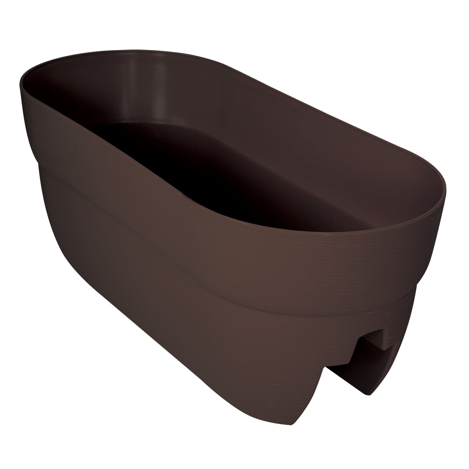 Bloomers Rail Picker Self-Watering Rail Planter Grow Box – 24" Weatherproof Resin Planter– Brown