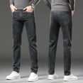 thumbnail image 5 of 2024 Fashion Men's Stretch Jeans Business men Straight Leg Classic Jeans Casual Denim Long Pants Slim Fit Simple Man Trousers, 5 of 6