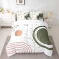 thumbnail image 2 of Castle Fairy Minimalism Stripes Bedding Comforter Set,Tree Leaves King Bedding Sets, 2 of 8