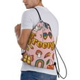 thumbnail image 3 of Kdxio Retro 70s Hippie Print Drawstring Backpack Bag,Waterproof Draw String Back Sack, Gym Drawstring Bags Swim Bag For Unisex, 3 of 9