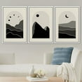 thumbnail image 2 of PixonSign Framed Canvas Print Wall Art Set Geometric Mountain Moon Sun Landscapes Nature Wilderness Illustrations Modern Art Minimalism Decorative for Living Room, Bedroom, Office - 24"x36"x3 White, 2 of 5