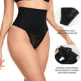 thumbnail image 4 of MISS COCOLI Tummy Control Shapewear Panties For Women High Waisted Shaping Underwear Slimming Lace Thong Body Shaper 2 Pack, 4 of 6