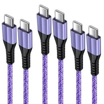 USB C Cables,USB C to USB C Cable 6ft 3 Pack FiveBox PD Fast USB Type C Charging Cord Nylon Braided USB C Charger Cables(Purple)