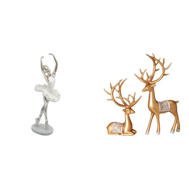 Figura de escritorio,Estatua de bailarina,adorno de escritorio,decoración del hogar,Estatua de escultura de ciervo,Estatua de ciervo,adorno de mesa,decoración del hogar,Colecciones de