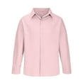 thumbnail image 5 of GuangCheng George Mens Button Up Shirts Long Sleeve Casual Breathable Linen Blend Blouses,Pink,XL, 5 of 9