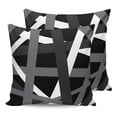 thumbnail image 7 of Outdoor Pillow Covers Throws Black White Gray Line Art,Waterproof Pillow Cases Pack of 2 Modern Minimalist Geometry Stripe,Durable Cushion Cover Pillowcase for Patio Balcony Couch Garden, 7 of 7