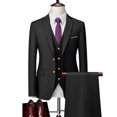 thumbnail image 1 of Conjunto de trajes de negocios para hombre, chaqueta de Color sólido de alta gama, blazer personalizado de marca de gran tamaño, 3 piezas, 1 of 5