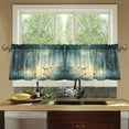 thumbnail image 4 of Yayeee Kitchen Curtains Tier Set of 2 Light Filtering 57"x24" Over Sink Window Panels, Night Forest Scene, 4 of 7