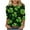 15 Green, variant on St Patrick's Day T-Shirt for Women, Women 3/4 Sleeve Tee, Crew Neck Blouse Fashion Women's Tees Casual Round Neck 3/4 Sleeved Loose T Shirt Ladies Tops Blouses Shirts