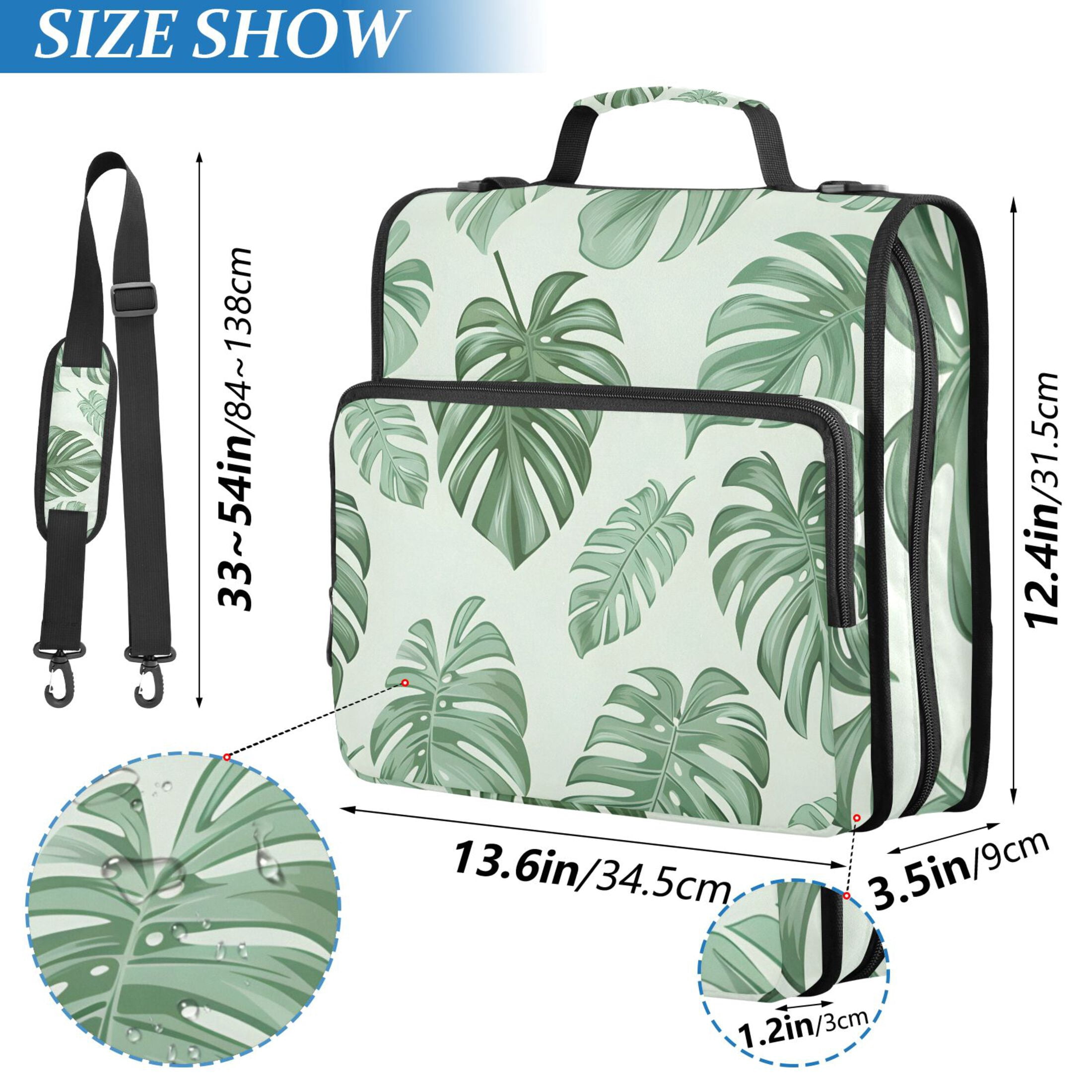ALAZA Zipper Binder Tropical Leaves 3 Ring Trapper Keeper File Folder Organizer Bag