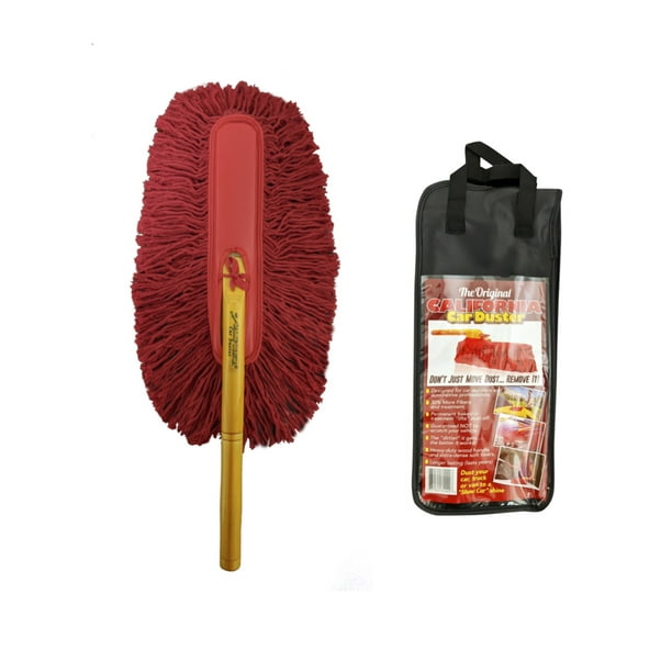 The Original California Car Duster with Wood Handle and Cotton Mop