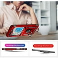 thumbnail image 4 of TJS for Samsung Galaxy Z Flip 5 Phone Case, Impact Resistant Metal Ring Magnetic Support Kickstand Drop Protector Cover (Red), 4 of 7