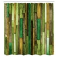thumbnail image 3 of Ambesonne Wooden Print Shower Curtain, Grunge Rustic Print, 69"Wx70"L, Earth Yellow, 3 of 5
