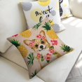 thumbnail image 5 of dog pineapple flower linen toss pillowcase decoration pillowcase gifting preferred 18x18 inch cushion cover sofa pillowcase sofa bedroom living room car, 5 of 8