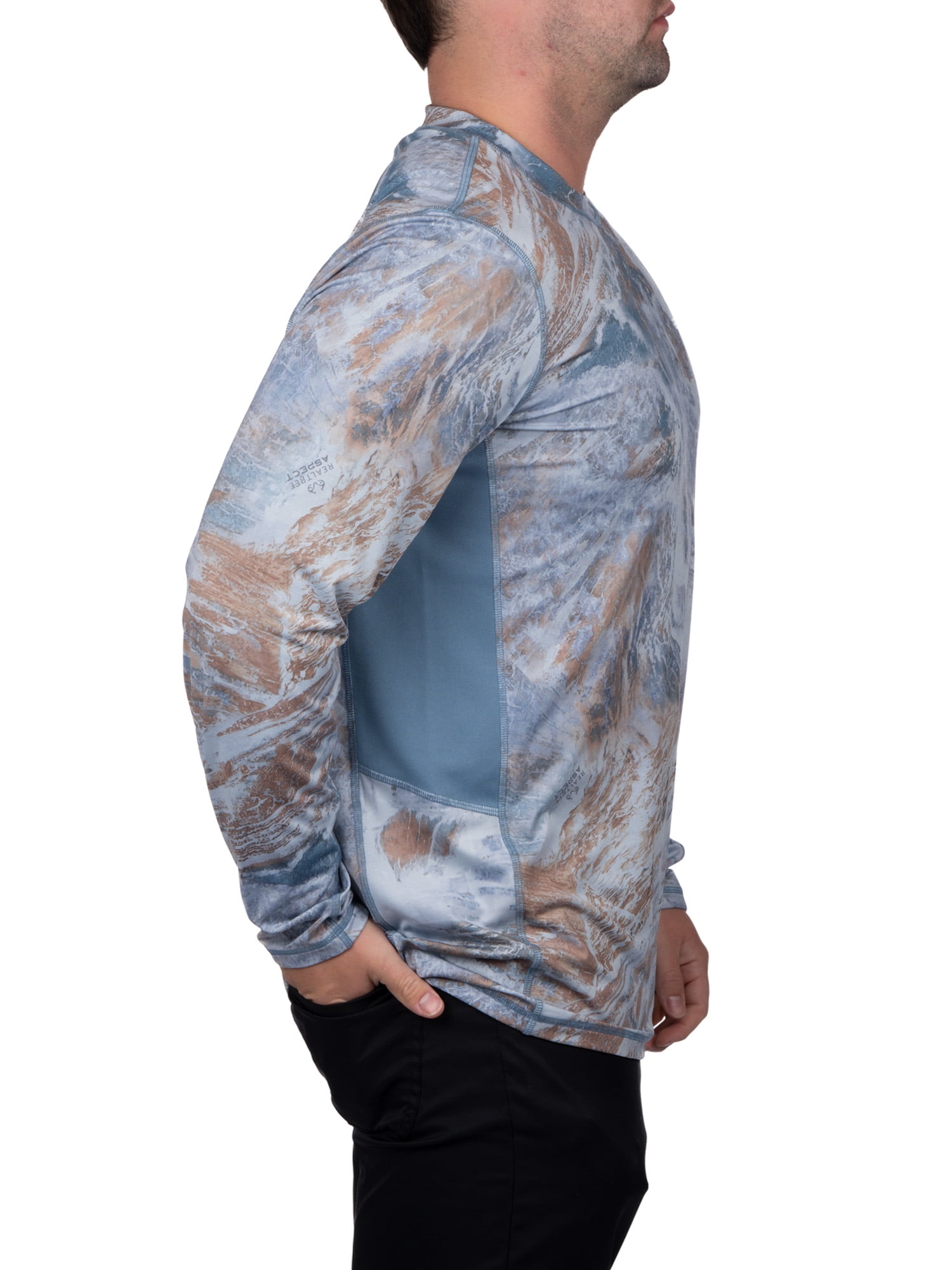 Realtree Mens Long Sleeve Jersey Recycled Polyester UPF Scent Control  Northstar Glacier Performance Tee- XL
