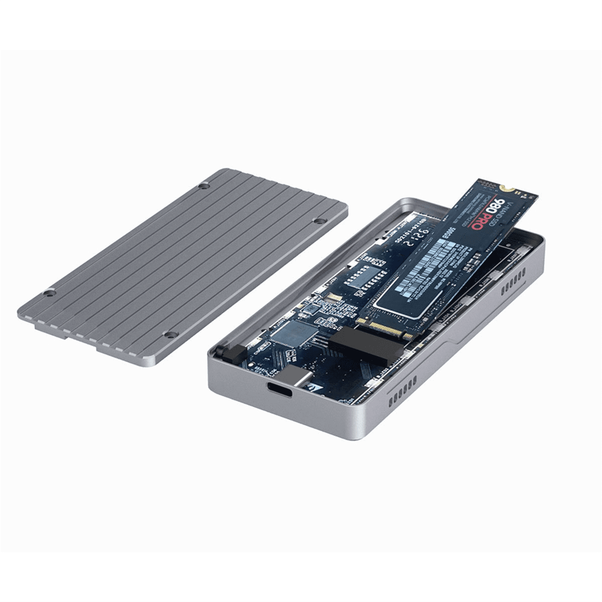 Smart Display M.2 Solid State Mobile Hard Drive Box 10GB Dual Protocol NVMe/Sata Aluminum Alloy