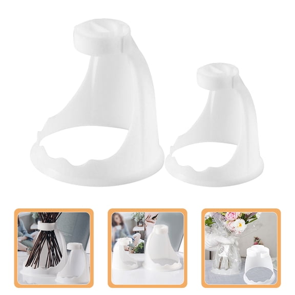 TEHAUX Floral Supplies White Plastic for Wedding and Party Decor Reusable 2Pcs