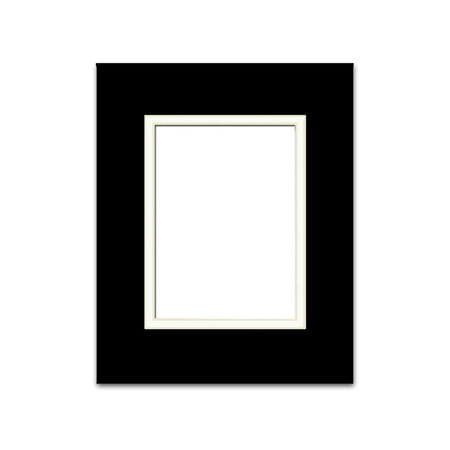 ADF Mat Dbl 16x20/11x14 CrmCore Black/White