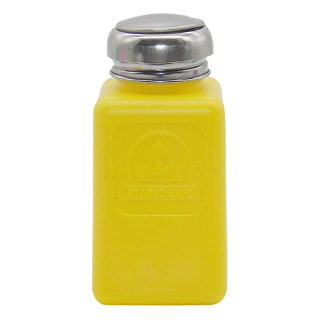 Dispensador de quitaesmalte de uñas vacío, alcohol para uñas, dispensador cuadrado transparente de monómero para maquillaje. Amarillo 175ml