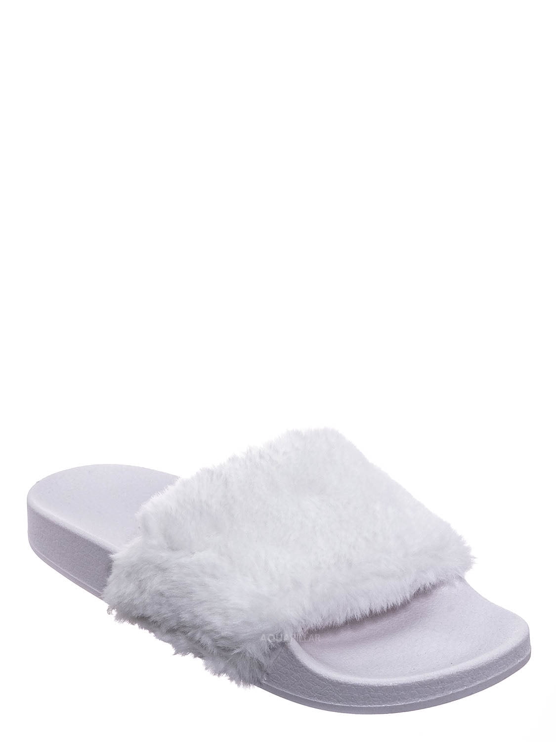 neon fluffy slides