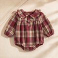thumbnail image 2 of Gerichy Baby Girl Fall Outfits Long Sleeve Plaid Romper Infant Clothes One Piece Bubble Playsuit 0-18 Months, 2 of 5