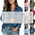 thumbnail image 4 of Long Sleeve Shirts for Women Hzzrkos Women's Long Sleeve Button Down Chambray Shirts With Chest Pocket Casual Loose Collared Blouse Plus Size (XL-5XL) Top Pink XXXXL, 4 of 6