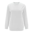 thumbnail image 3 of Royisotas Plus Size Sweatshirts for Women Plain Long Sleeve Winter Pullover Lounge White Trendy Crewneck Side Pockets No Hood Blouse, 3 of 4