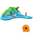 thumbnail image 1 of Patiojoy Inflatable Splash Crocodile Water Slide Park Climbing Wall & Pool w/780W Blower, 1 of 6