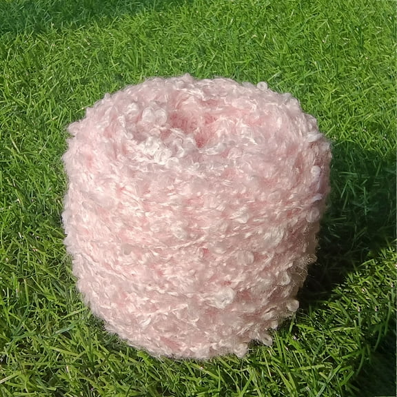 NAMZI 50g (pink) Wool Felt Hair Coils, Soft Plush Wool-Acrylic Fancy Loop Yarn, Perfect for Needle Felting, Crochet Knitting & Craft Projects