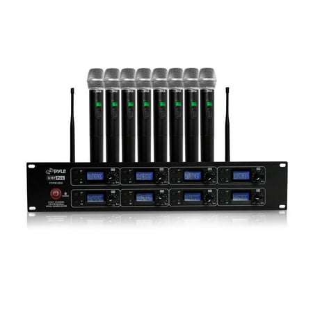 8 Channel Microphone Pre Amplifier - 8-Channel Microphone & Receiver System, (8) Handheld Transmitter Mics