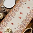 thumbnail image 2 of ERUNPONLY Red Orange Gnomes Fall Table Runner - 72 Inch Long Pumpkins Thanksgiving Eucalyptus Leaves Rustic Cotton Dress Scarves Farmhouse Table Runner for Kitchen Dining, Coffee Table, 18" x 72", 2 of 8
