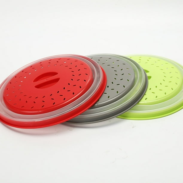 Cubierta para microondas de 3 uds, cubierta mejorada para microondas para alimentos, cubierta para salpicaduras de microondas con ventilación, tapa plegable para plato y tazón