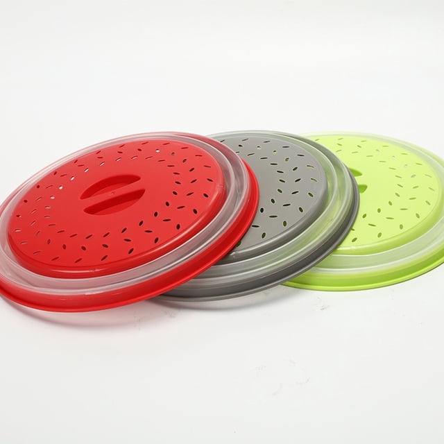 Cubierta para microondas de 3 uds, cubierta mejorada para microondas para alimentos, cubierta para salpicaduras de microondas con ventilación, tapa plegable para plato y tazón