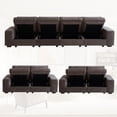 thumbnail image 4 of MAEVIS Modern Modular Chenille Sectional Sofa with Storage Space and Detachable Cover and Solid Wood Fame 4-Seat Modular Sectional Sofa & 2 Loveseats, Darkgrey, 4 of 5