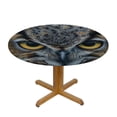 thumbnail image 3 of WYYP Owl Round Table Cover 100% Polyester Fiber Tablecloth White, 3 of 8