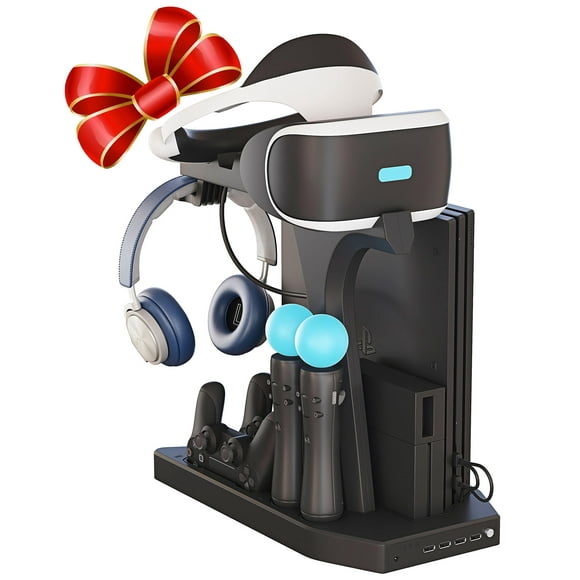Skywin PSVR Stand Compatible with PS4 VR - PS4 Cooling Station and Charging Dock for PlayStation VR Stand to Charge PS VR Controllers and Accessories
