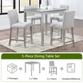 thumbnail image 4 of Miekor Furniture Wooden Dining Square Table, Kitchen Table for Small Space, 4 Person Counter Height Table, Gray BS8756, 4 of 6
