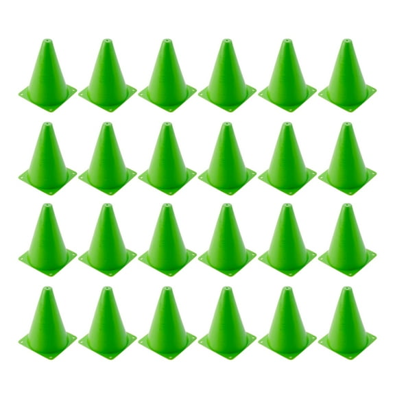 Ortofally 24pcs Training Cones Traffic Cones Birght Color Roadblocks for Soccer Football Skating Running Party Game ( Green )