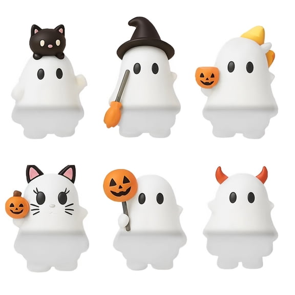 Halloween Phone Set Cute Ghostees Phone Case Topper Decor Styles Figurine Fall Halloween Accessory for Spooky Haunted Spirit Halloween Decor