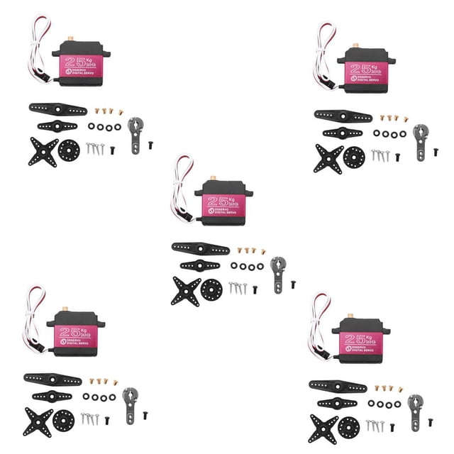 5X 25KG Servo Digital Engranaje de Metal Completo Alto Par Impermeable para RC Robot Rastreador de Automóviles ÁNgulo de Control 270 °