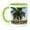 Green/White, variant on 3drose, Traditional Houseboat, Kerala Backwaters, Alleppey, Kerala, 11oz Two-tone Green Mug