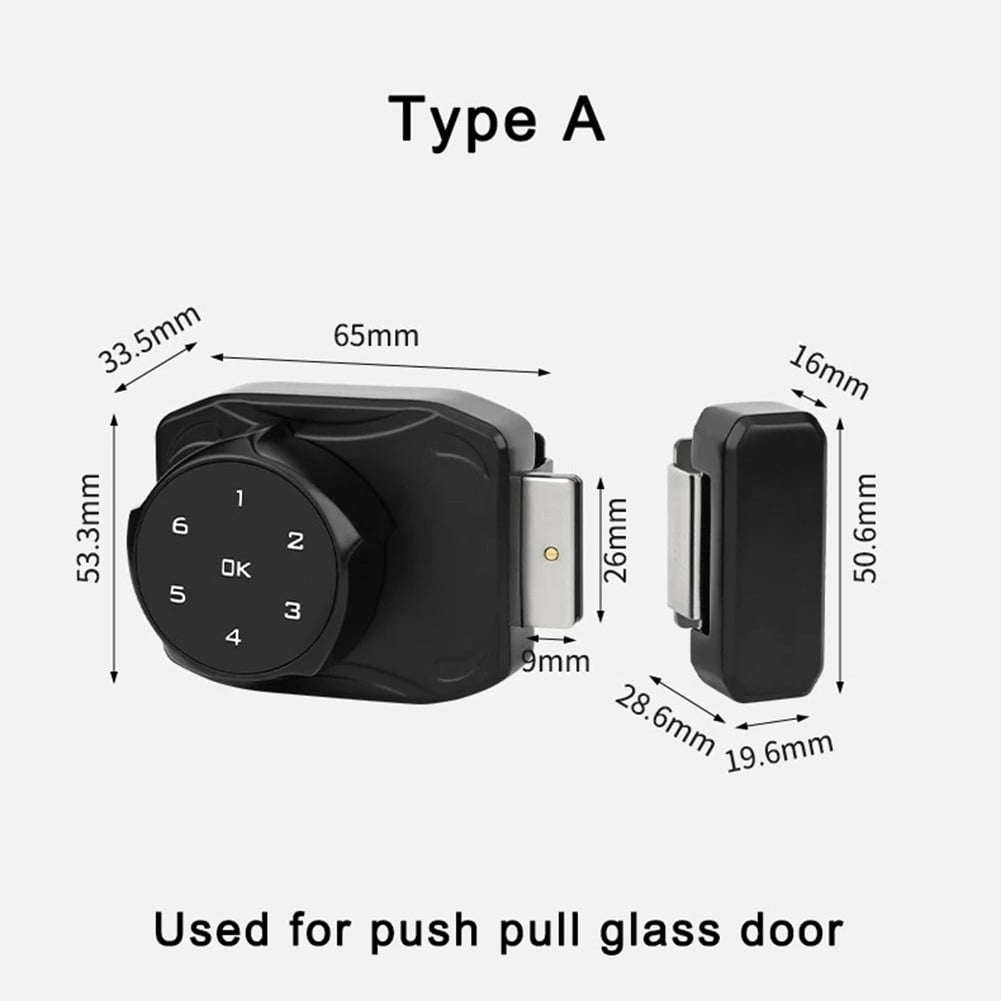 Electric Password Code Glass Cabinet Lock For Push Pull Sliding Framess Showcase