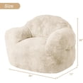 thumbnail image 3 of Qinaqin 39-Inch Bean Bag Chair- cm de Alturaigh- Profundidadnsity Foam- Anchoith Armrests-For Reading-Beige, 3 of 6