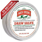 Amish Origins Drawing Salve Ointment, 2 oz, for Boil Treatment, Maximum Strength Fast Acting Draw Salve for Splinters, Bee Stings, Anti Itch Cream, Poison Ivy Oak Relief, Made in USA