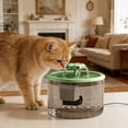 thumbnail image 2 of Clear Cat Water Fountain, Large Capacity for 1-2 Cats, Power Saving Pet Fountain with Filter Circulating, Ultra Quiet Pet Water Dispenser (1PC, Green), 2 of 8