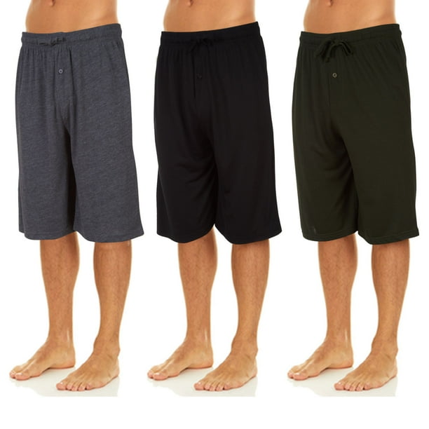 Daresay Mens Sleep Shorts, Mens Knit Short with Pockets and Adjustable