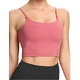 thumbnail image 4 of Amerteer Womens Sports Bra Strappy Crisscross Back Longline Crop Tank Top for Workout Fitness Athletic Gym (Pink- XL), 4 of 6