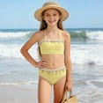 thumbnail image 6 of Kogui Tankini for Teens Girls' Bikini Swimsuit 3 Piece Swimsuit with Shorts Adjustable Hawaii Swimwear Size 12-13 (Yellow,12-13 Years), 6 of 9